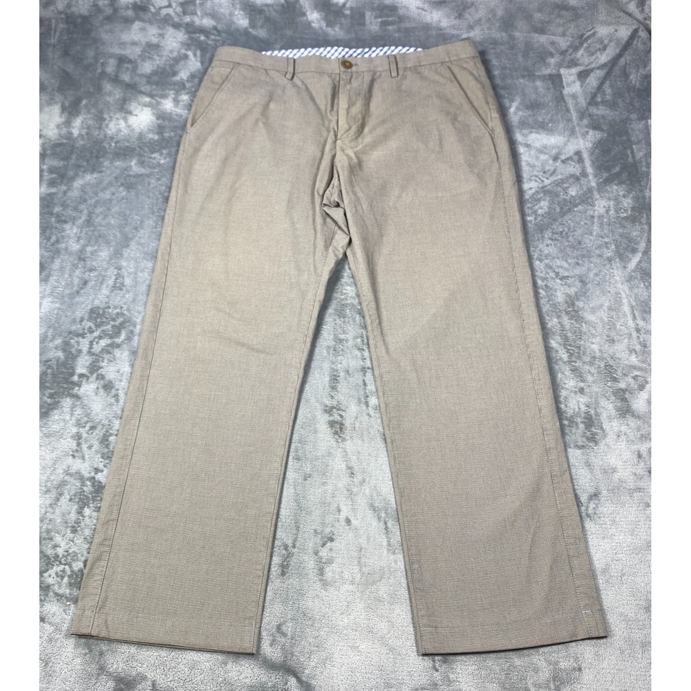 Banana Republic Kentfield Chino Pants Mens Fits 36x28‎ Brown Micro Houndstooth